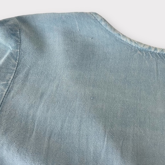 Cropped Button-up Ruffled Sleeve Top Sz L - Picture 5 of 5